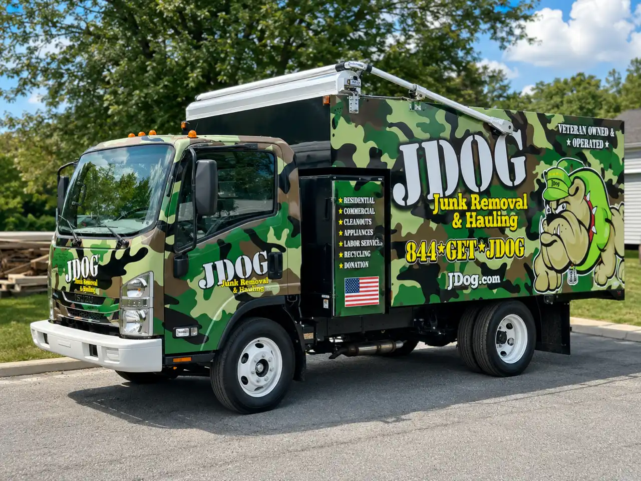 JDog Junk Removal & Hauling branded truck serving St. George, UT